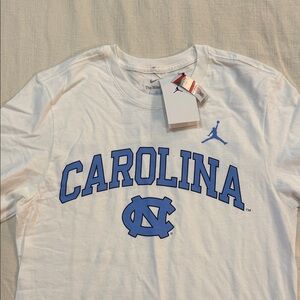 Nike White and Blue Short Sleeve Tee